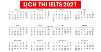 LỊCH THI IELTS  2021 TẠI BRTITISH COUNCIL